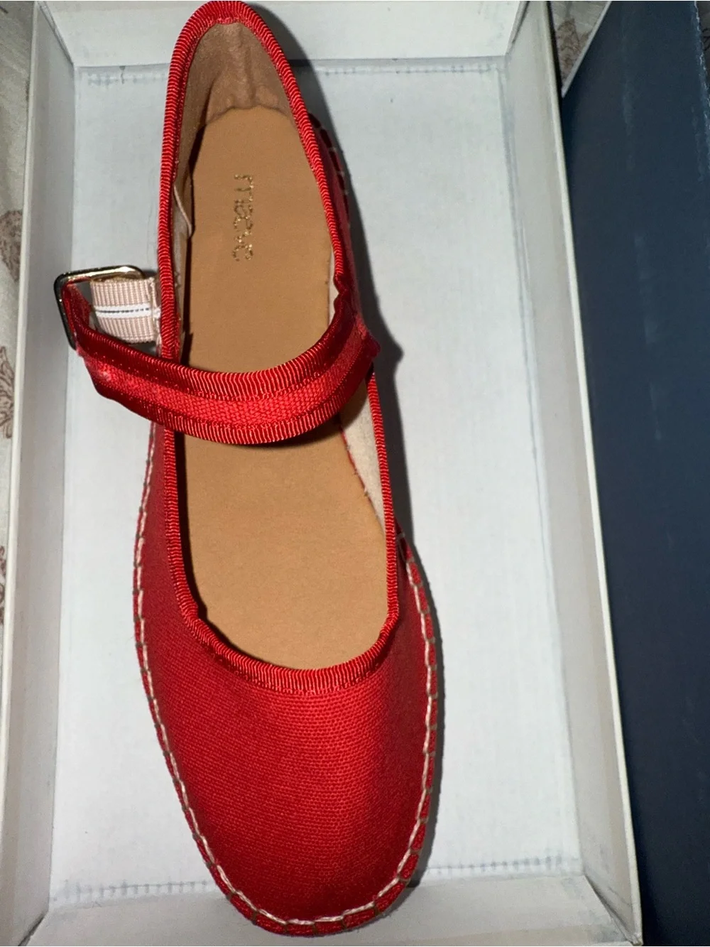 Anthropologie Exclusive: Maeve Red Canvas Mary Jane Espadrilles